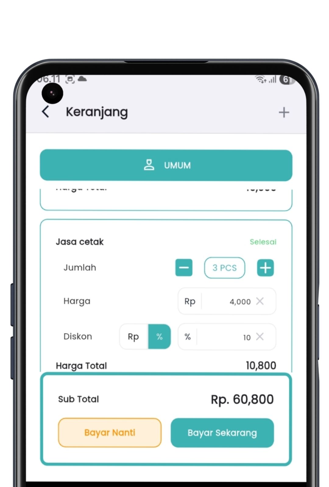 Pilih metode pembayaran Axata Kasir