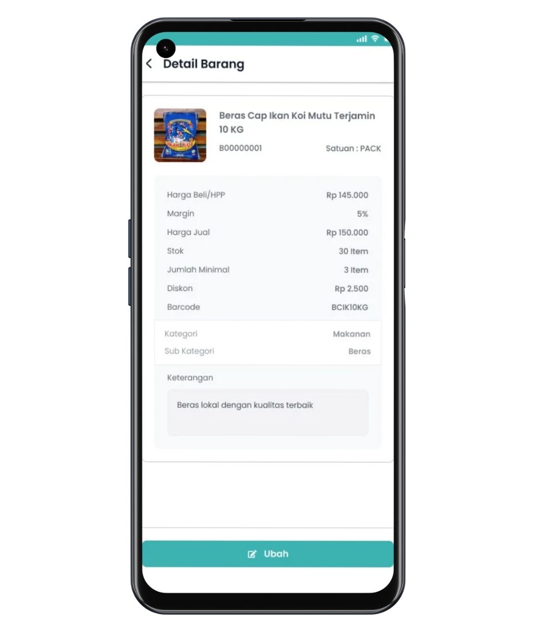 Data Barang Axata Kasir