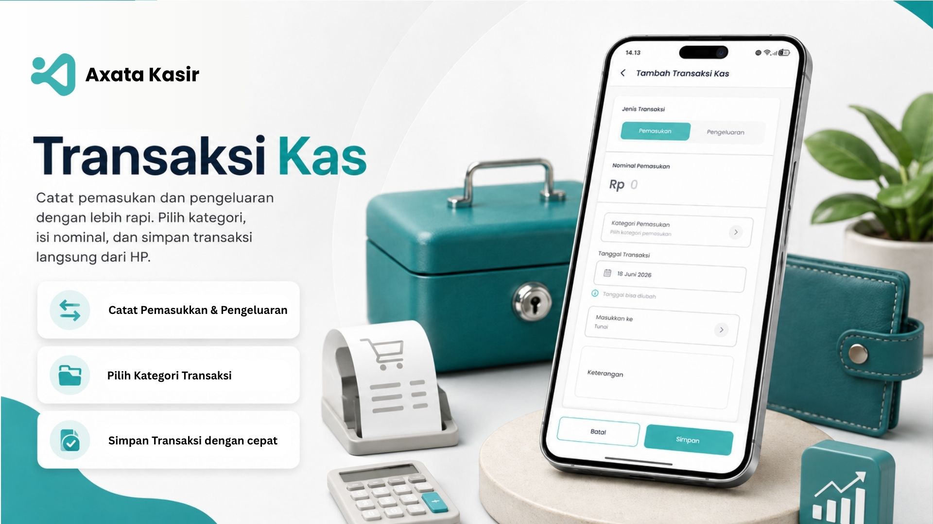 Transaksi Kas Axata Kasir Lite
